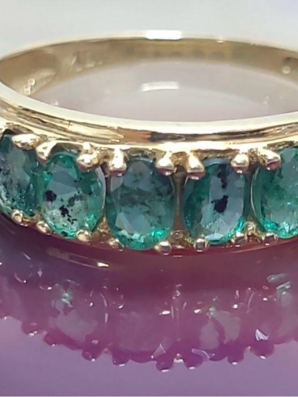 Tested 10k Yellow Gold Earth-Mined Emerald Ring Women’s Size 6 3/4 Jewelry